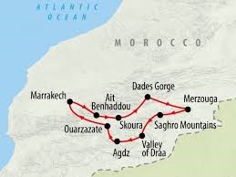 Mountains and Sahara Trip - itinerary map