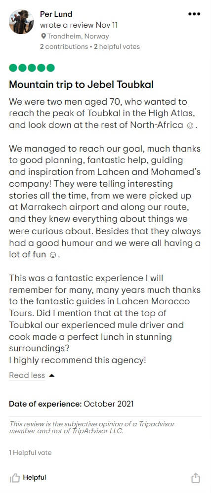 Lahcen Morocco Tours Tripadvisor review - Peter Lund
